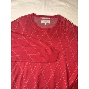 RGM Chairman's Collection Men's XL Sweater Red Crew Neck Pullover Knit Diamond